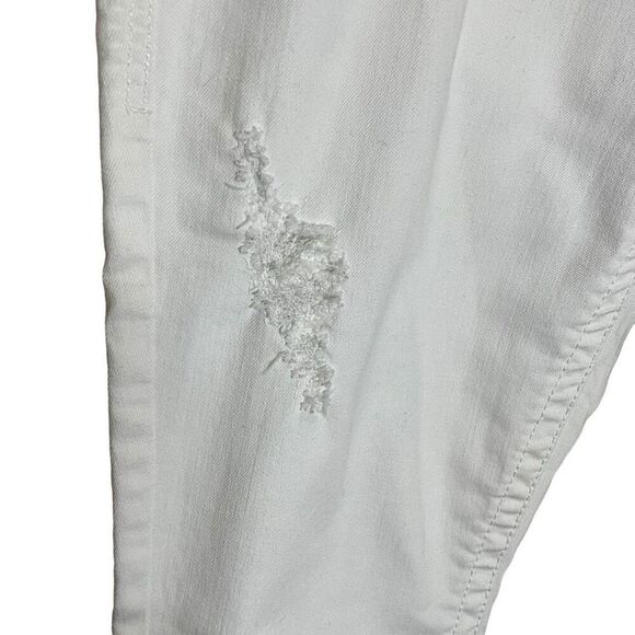 7 For All Mankind Womens 12 Capris White Rhinestones Distressed Pockets Stretch - Picture 4 of 15